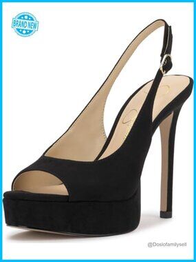 Platform Slingback Peep Toe Pump Faux Suede 4.75in Heel